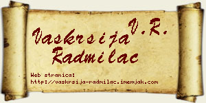 Vaskrsija Radmilac vizit kartica
